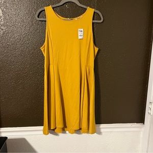 Yellow Charlotte Russe Sleeveless Skater Style Minidress, New with Tags, Size XL